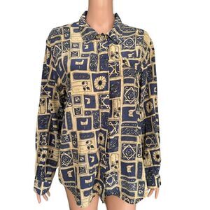 Tess vintage 100% silk blouse size L
